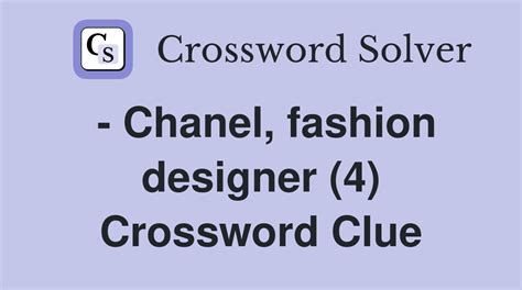 designer chanel nyt crossword